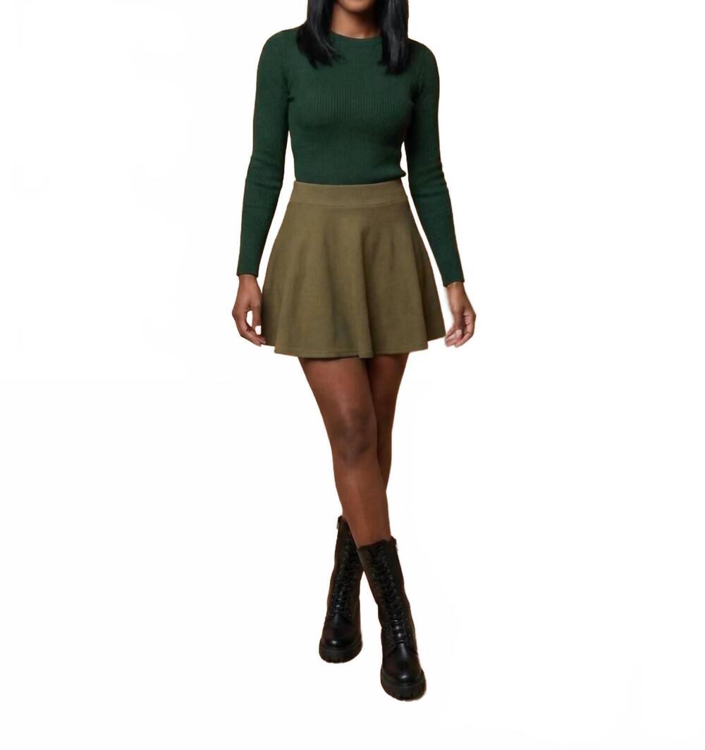 NEW ACTIVE BASIC long sleeves ribbed knit top in hunter green